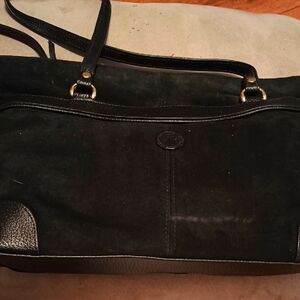 Elegant Black Leather Tote Bag NWOT